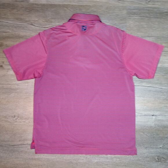 FJ Footjoy Mens Size Large Short Sleeve Golf Casual Polo Shirt Striped - Picture 3 of 4